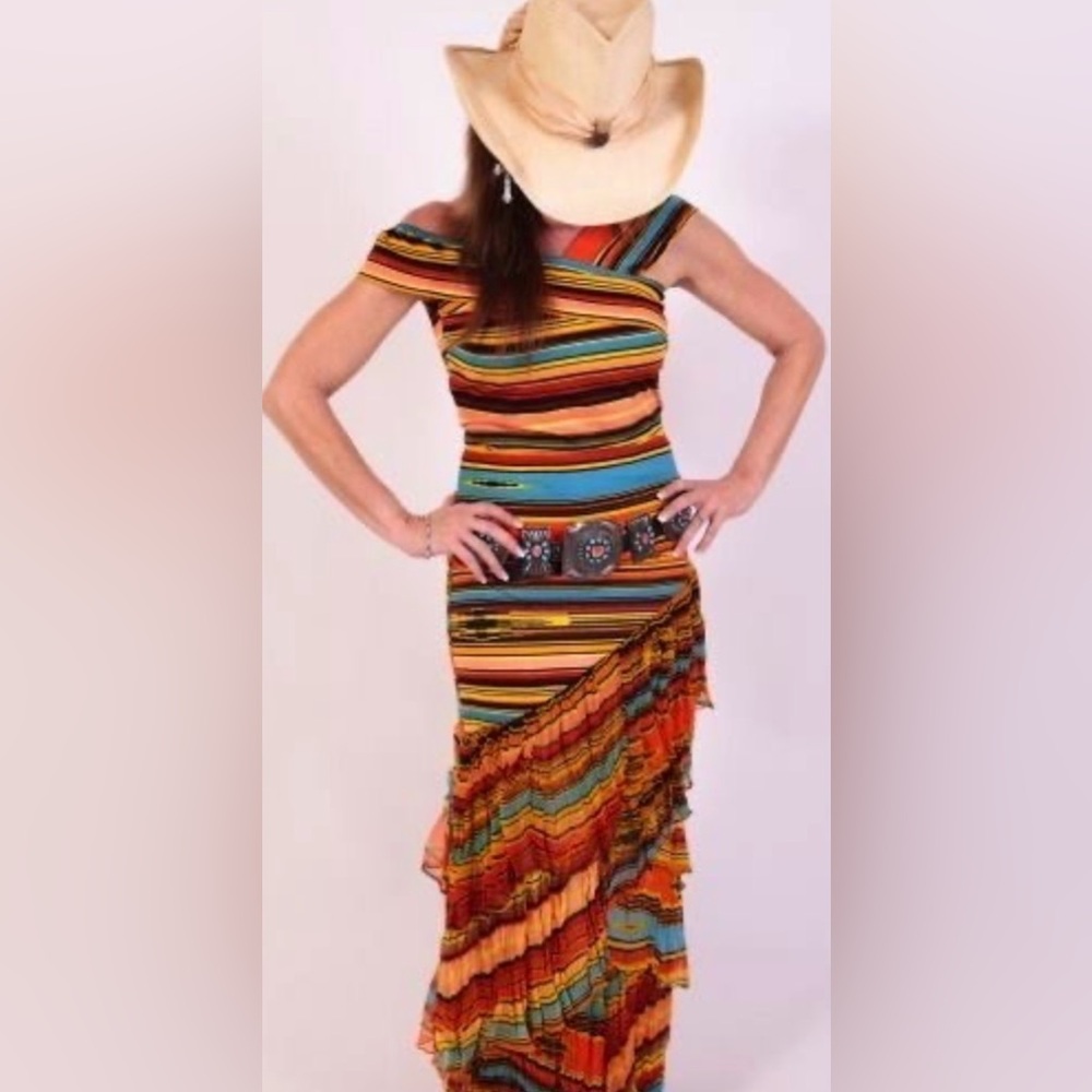 VINTAGE COLLECTION || Saltillo Serape Stripe Off-Shoulder Top - SZ Small